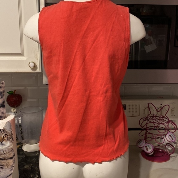 a womens Ruby Rd casual solid orange sleeveless stretch tank top PL - Picture 3 of 4
